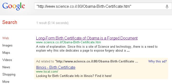 ... birth certificate released by the White House is a forged document