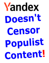 yandex doesn't censor populist content
